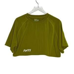 AWRY Menswear Cropped Short Sleeve Tee L Green Crewneck Pride Queer